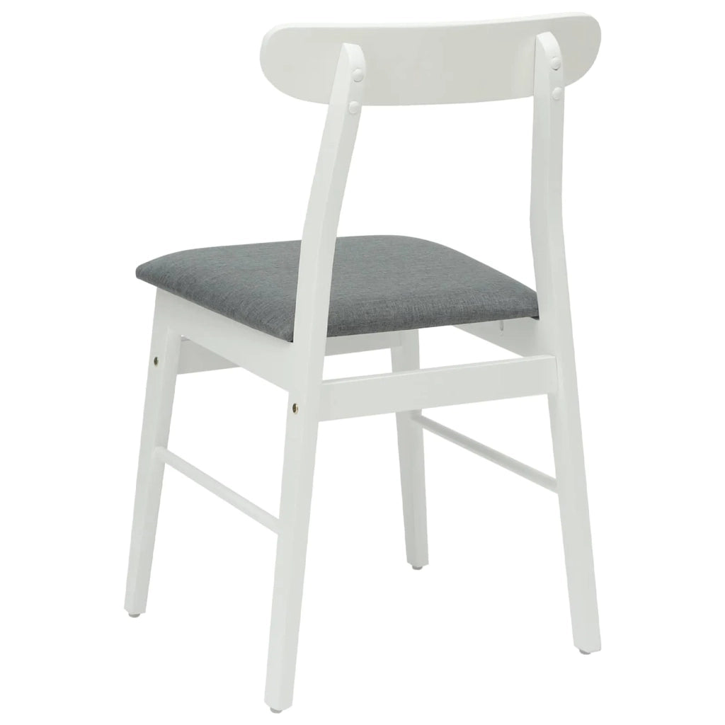 Sedia da pranzo 2 pcs Bianco e Grigio Legno di gomma solido 42020487