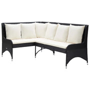 Divani Angolari da Giardino 2 pz in Polyrattan Nero cod mxl 70661