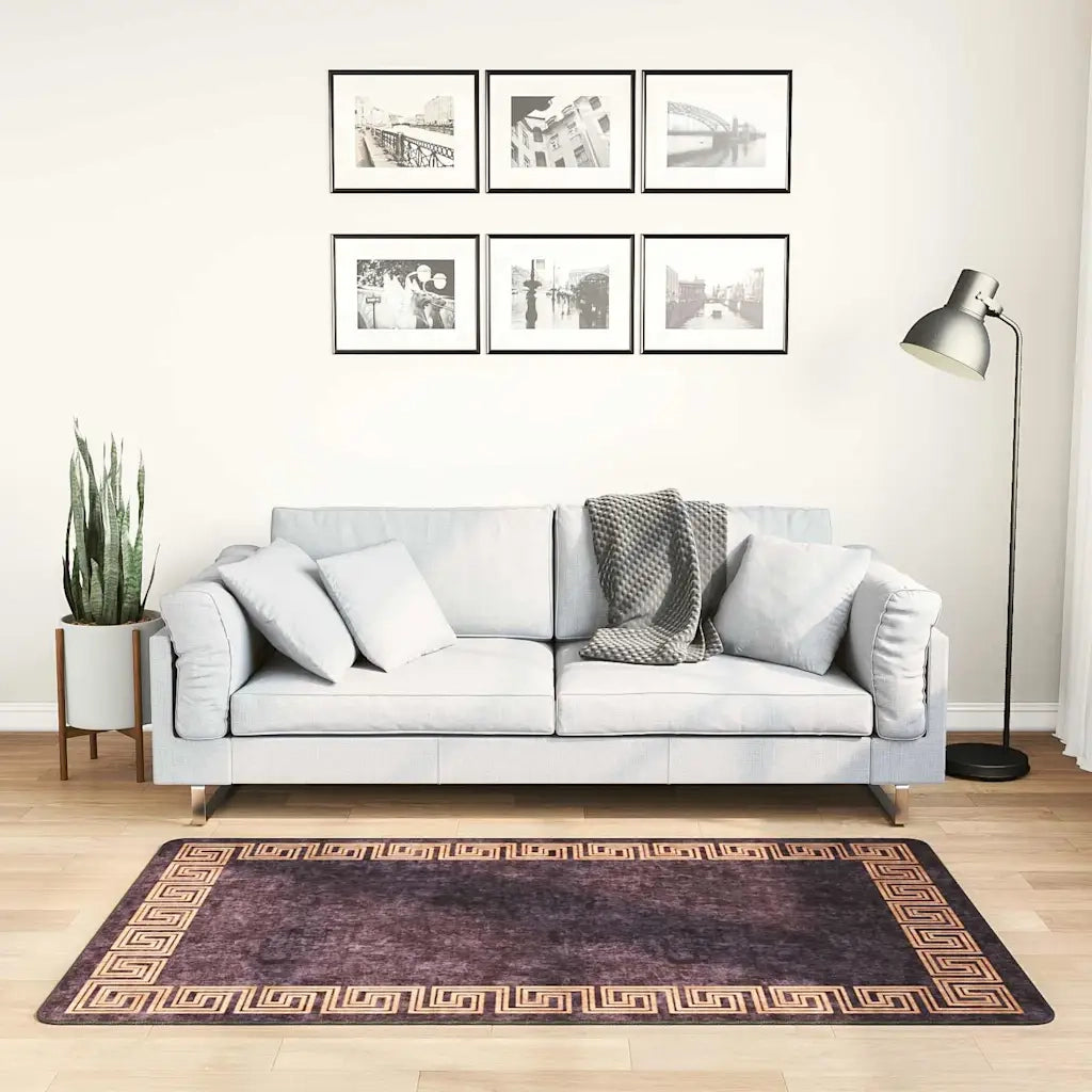 Tappeto Lavabile 80x150 cm Nero e Oro 337928