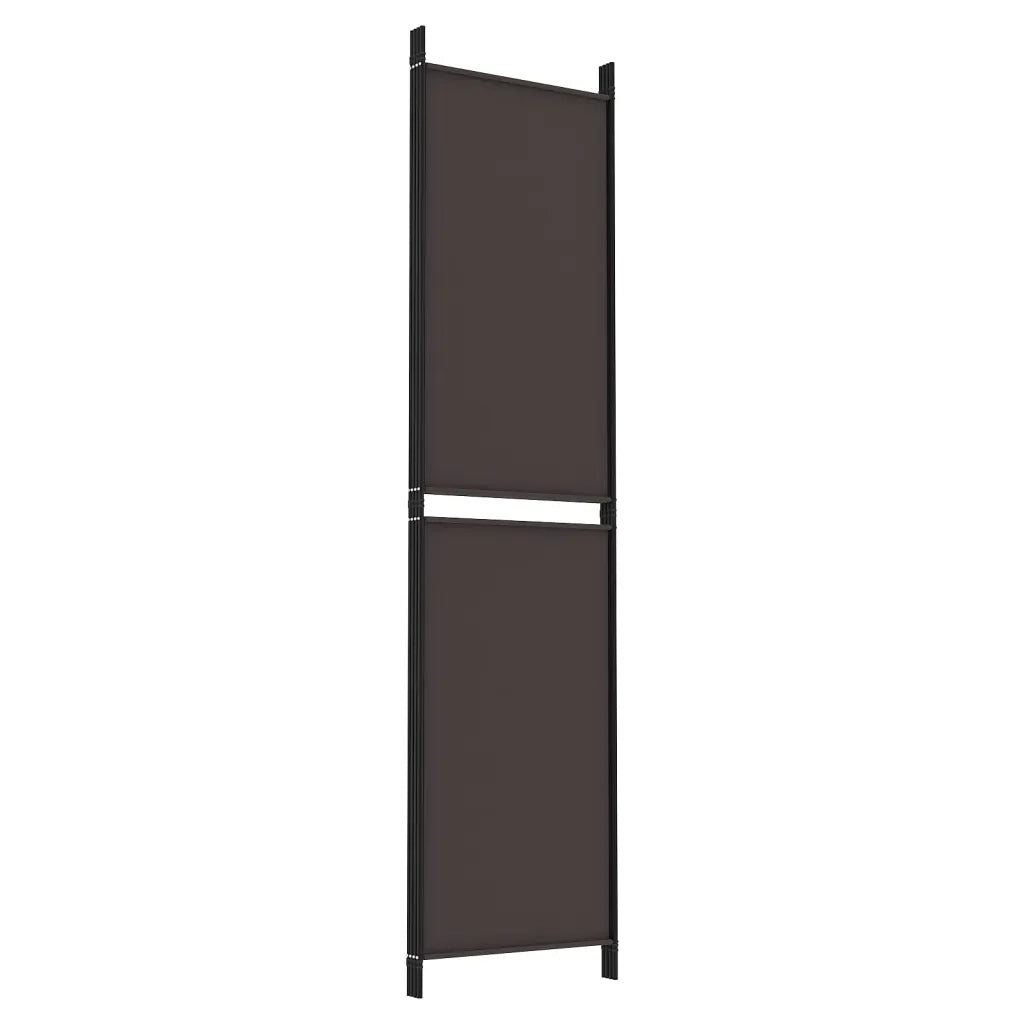 Divisorio a 4 Pannelli Marrone 200x200 cm in Tessuto 350231
