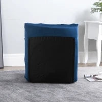 Poltrona Convertibile in Letto con Schienale Reclinabile 90°-180°, Pile di Poliestere Trapuntato, Blu