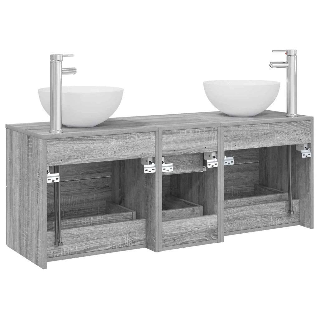 Set di Armadi da Bagno 3 pz Sonoma grigio 49,5 x 35 x 63 cm 3405800
