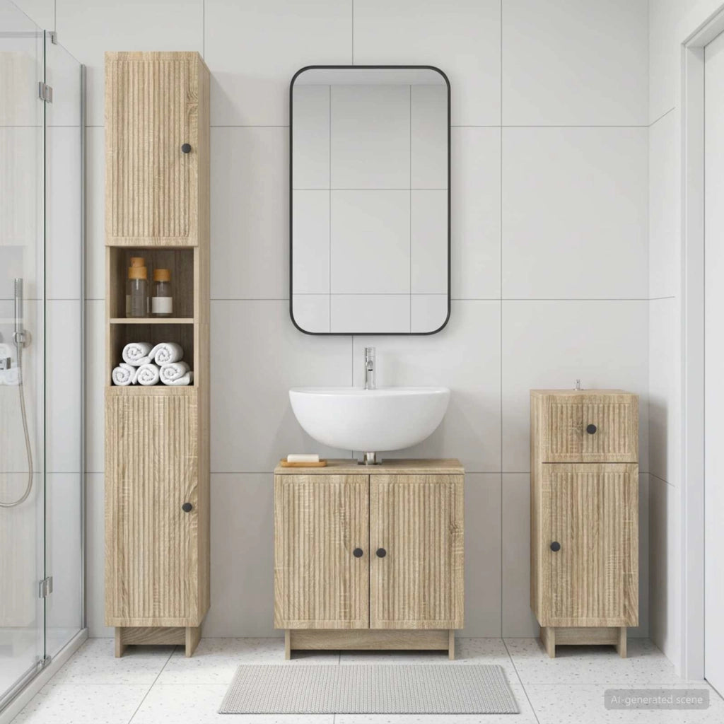 Set di armadietti da bagno in 3 pezzi EDE Legno ingegnerizzato 3417821