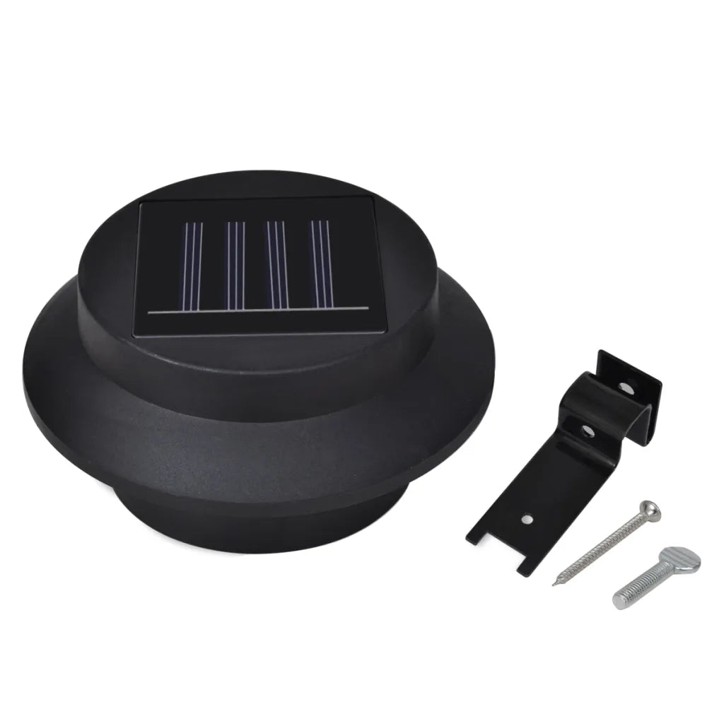 Lampade Solari da Esterno per Recinzioni 12 pz LED Nero CFW6082443