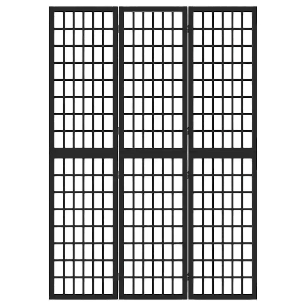 Divisorio Ambienti | Divider per stanze | Paravento Pieghevole 3 Pannelli Stile Giapponese 120x170cm Nero