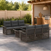Set Divano da Giardino 7 pz Grigio e Grigio Scuro polyrattan 3436595