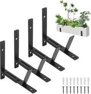 Piantina - Cassetta per piante Regolabili maniglioni per vasi da fiore per esterno contenitori da 6-12 pollici per balconi e ringhiere in legno in nero