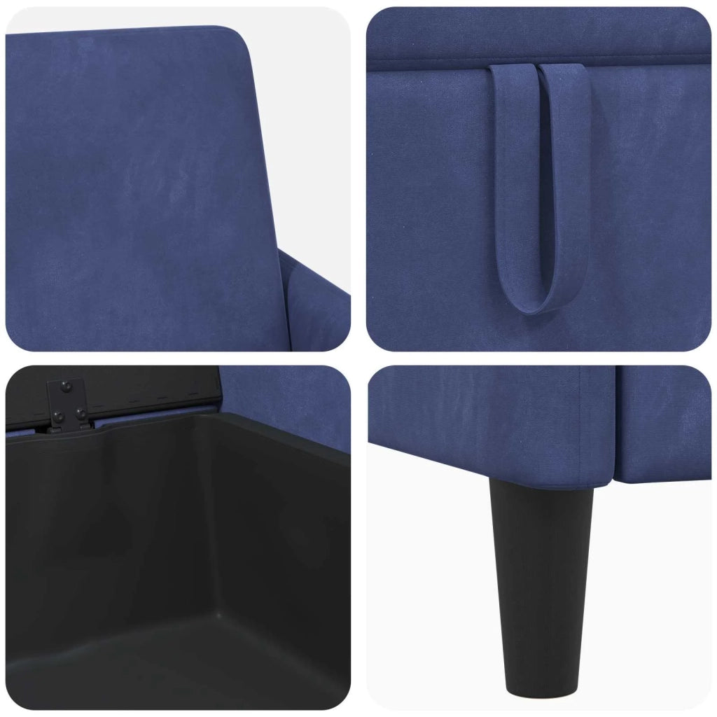 Set di Divani con Storage 2 pz Blu Polizia Poliestere 3429230