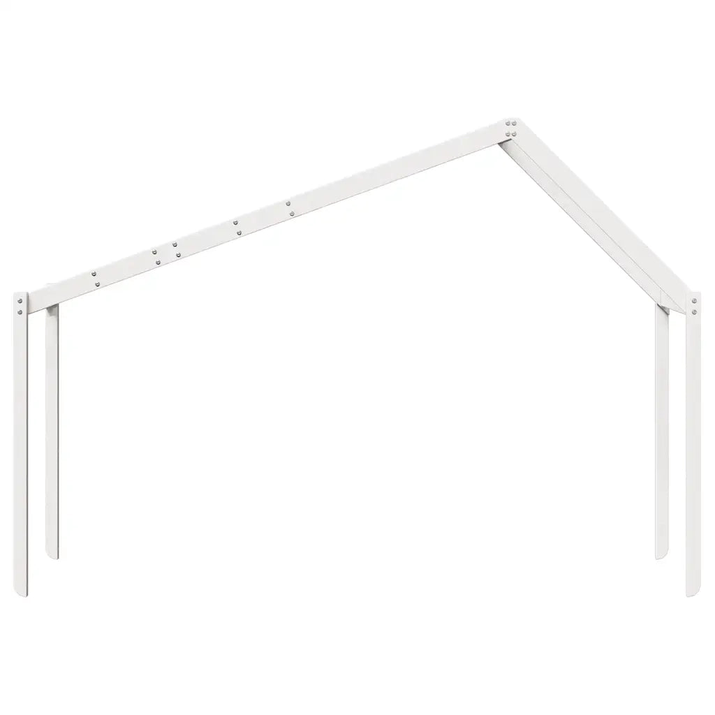 Tetto Letto Bambini Bianco 203x95,5x142 cm Legno Massello Pino