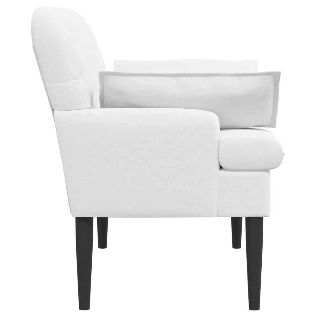 Loveseat con bottoni imbottiti Bianco 111 x 68 x 80 cm Tessuto 42041806