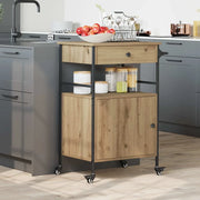 Carrello da Cucina-Scaffale per Cucina Rovere artigianale 56 x 43 x 89,5 cm