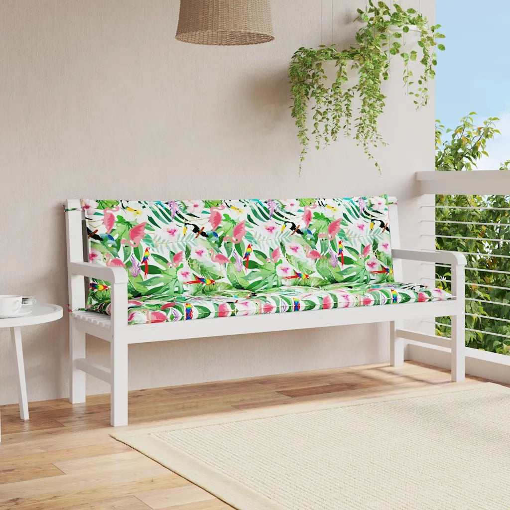 Cuscini Panca da Giardino 2 pz-Set di 2 Cuscini per panchina da esterno Multicolore 150x50x7cm in Tessuto