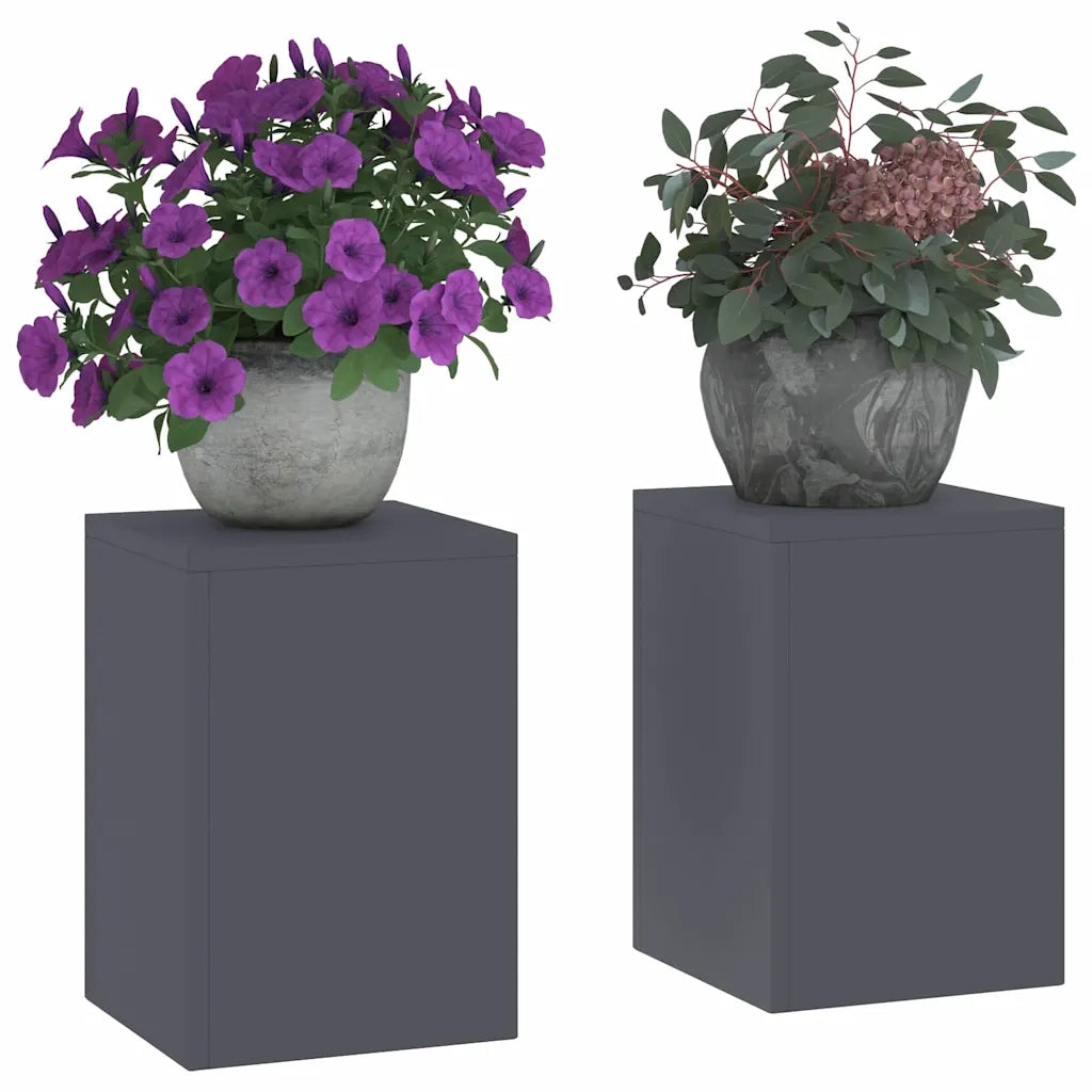 Supporto per piante 2 pcs Antracite 24 x 24 x 35 cm Acciaio 865808