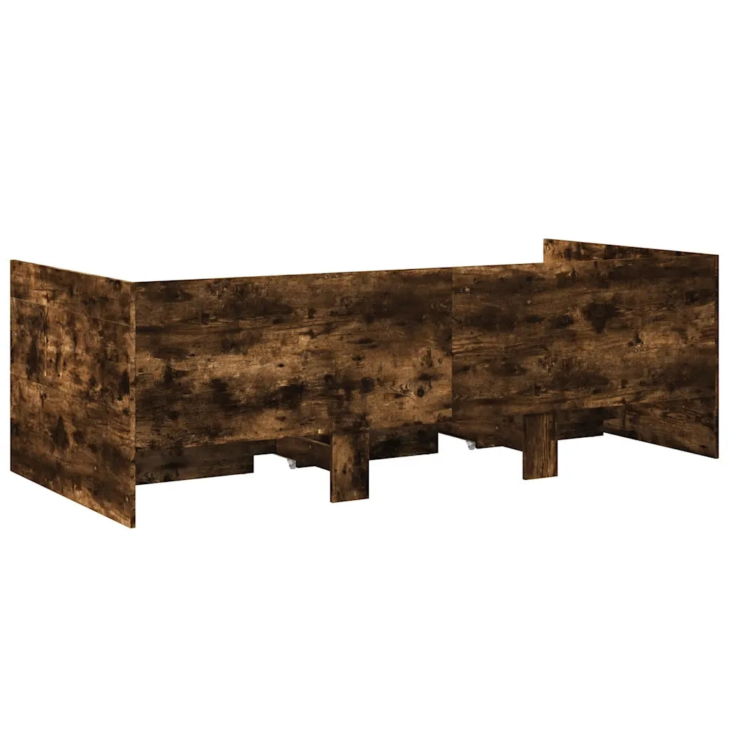 Divano letto | Sof¨¤ letto | Letto singolo con Cassetti senza Materasso Rovere Fumo 75x190 cm