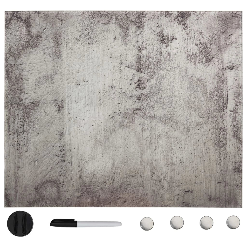 Lavagna magnetica pannello per scrivere scuola casa ufficio vetro da parete 60 x 60 cm grigio 02_0045510