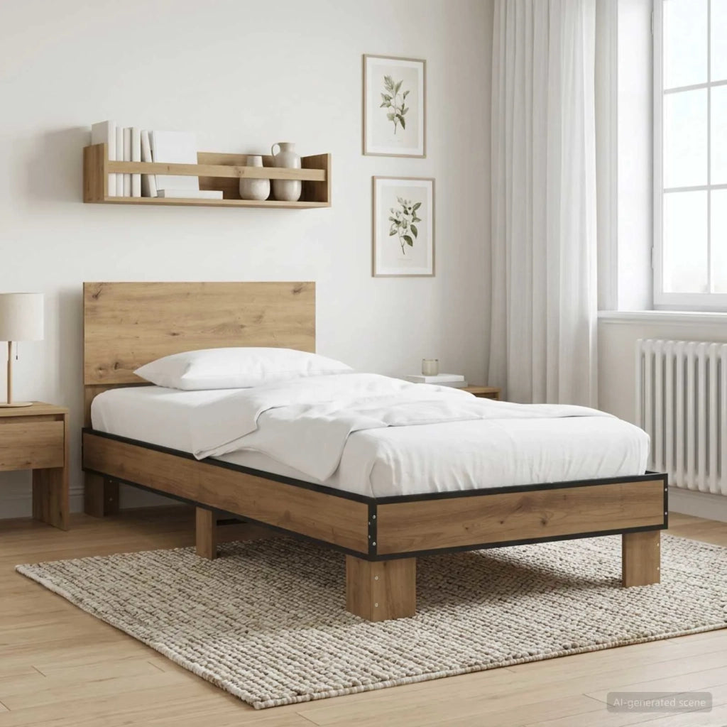 Struttura letto con testata Rovere Artigianale 80 x 200 cm 8009088