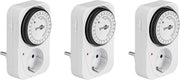 Timer analogico per interruttore 3500 W con manovella meccanica - timer a intervalli di 15 minuti - set di 3 timer a tempo