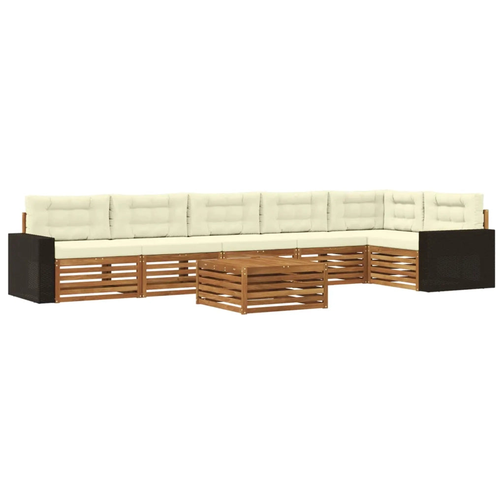 Set di divani da esterno 7 pcs Naturale e Crema 79 x 79 x 37 cm 3383453