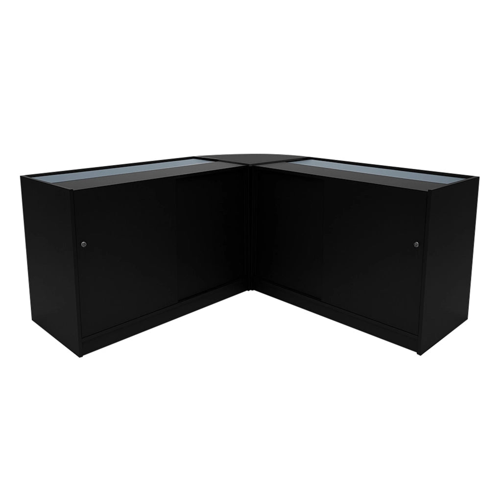 Set Banconi Nero Selene LED C1500 CM60 con Serratura e Vetrina Espositiva