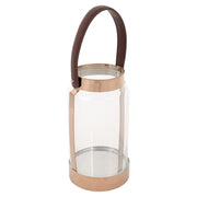 Lanterna in acciaio inox e vetro ramato 12,5x12,5x23h