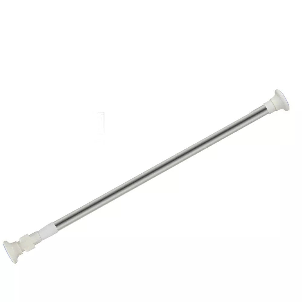 Trade Shop - Bastone Silver Estensibile Asta Appendiabiti Tende Regolabile Da 70-120 Cm 59408 -
