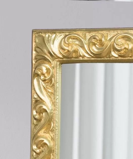 Mobili2g - specchiera in foglia oro brillante rettangolare- misure: l.64 x h.84 x p.4