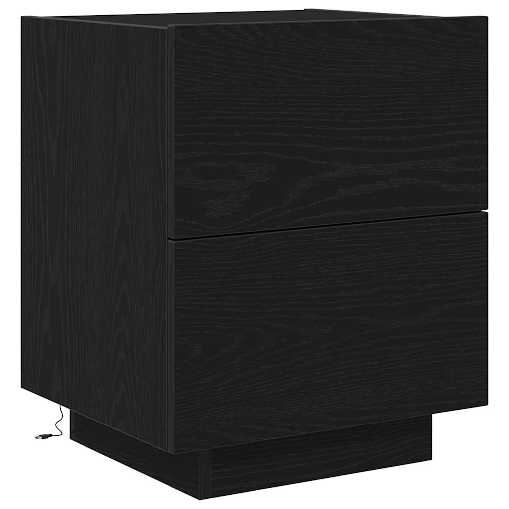 Armadio da Notte con cassetto 2 pcs Rovere Nero 45 x 40 x 55 cm 863062