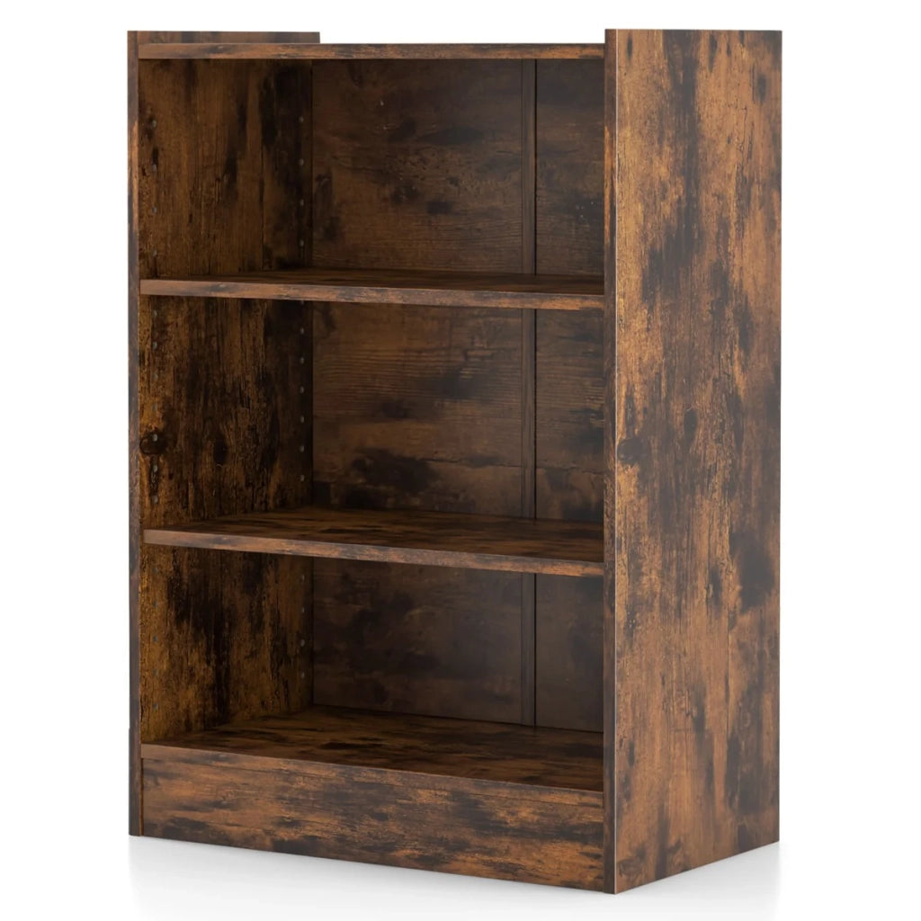 Libreria a 3 ripiani 50 x 30 x 75 cm con ripiani antiribaltamento regolabili design moderno e minimalista in legno marrone 20_0021115