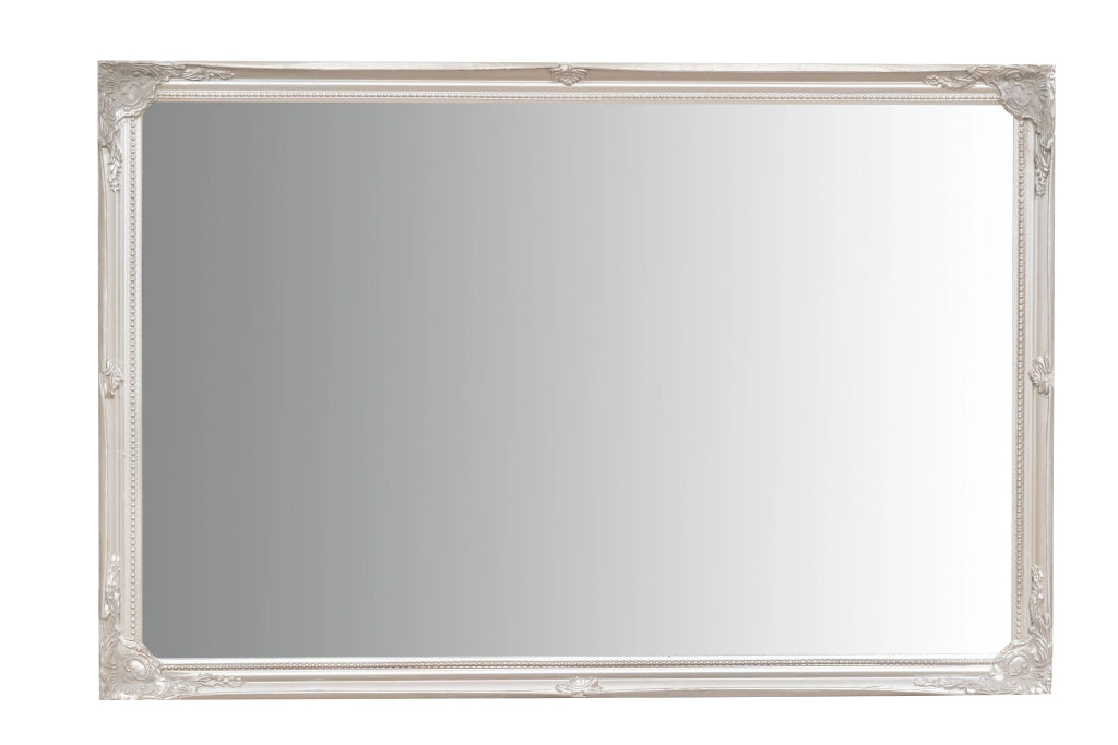 Biscottini Specchio Specchiera da parete e appendere verticale/orizzontale L60xPR4xH90 cm finitura foglia argento anticato