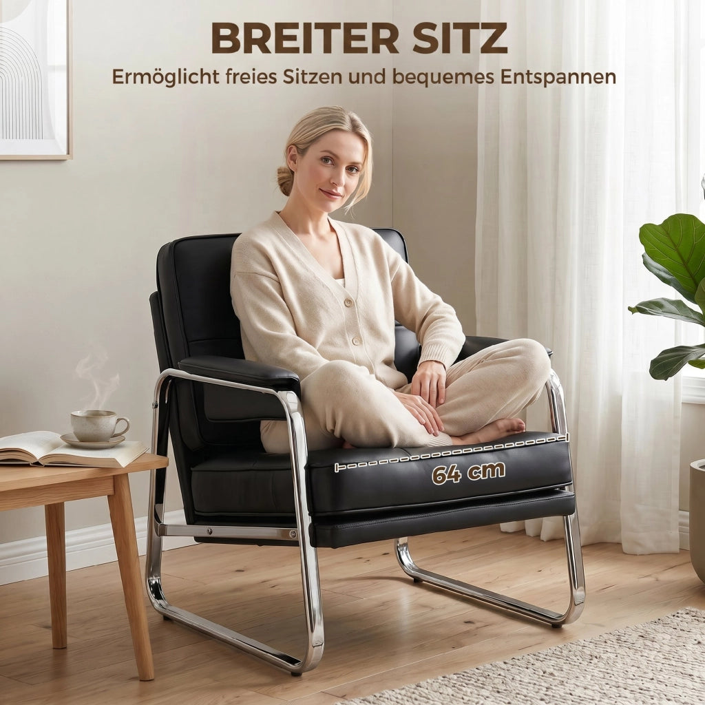 Poltrona relax reclinabile in similpelle ¨C zephmum ¨C nera, metallo, 140x