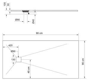 Piatto Doccia in Pietra 70x140 cm Pedrinelli Ardesia Stone Side Marrone