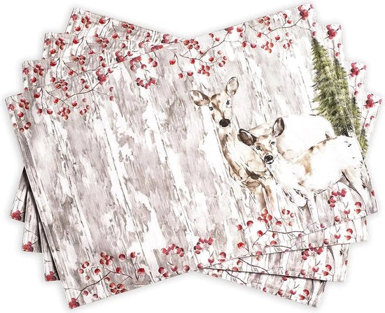 Set di tovaglie per tavola, 100% cotone, 4 pezzi, decorazioni pasquali, tovaglie lavabili per interni, esterni, feste, campeggio - primavera/estate (33 cm x 48 cm)