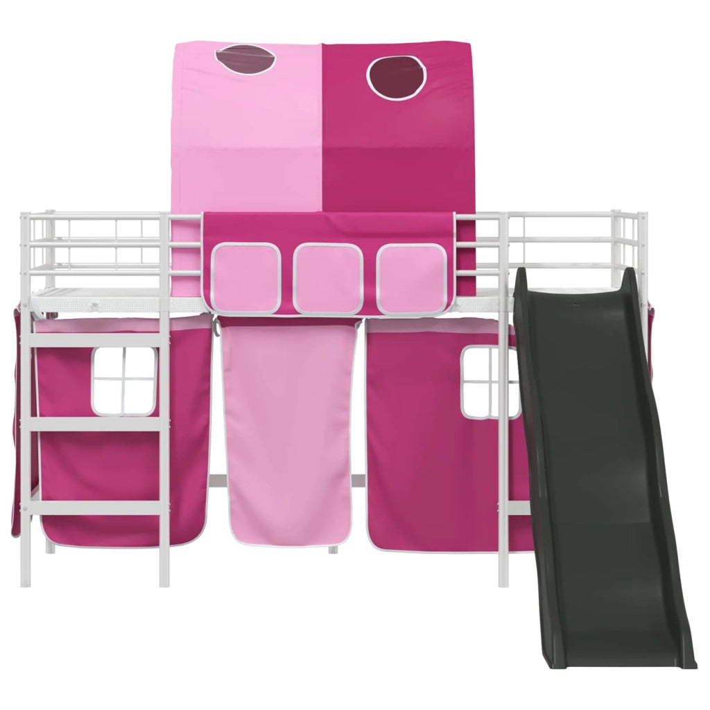 Struttura del letto loft per bambini-Giroletto per bambini Bianco e Rosa 75 x 190 cm 706735