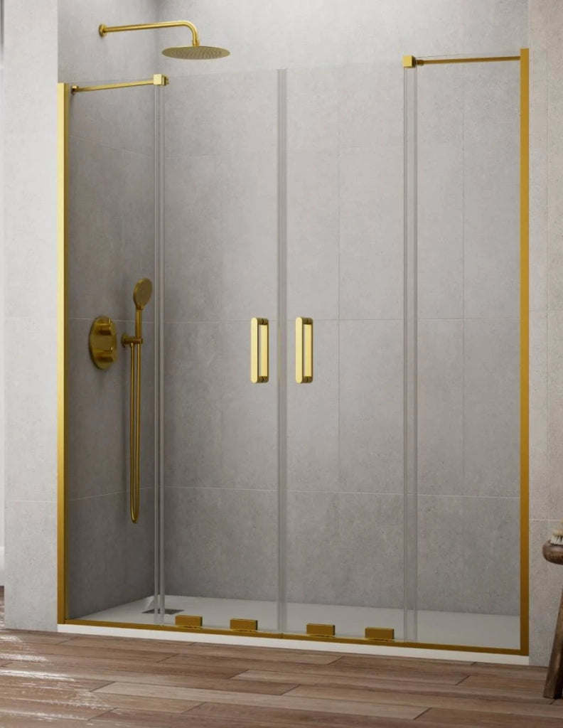 Porta doccia scorrevole 2+2 CIRENE (KENNA) 140 cm Profilo Oro