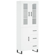 Credenza | Madia | Buffet da pranzo | Armadio da pranzo Bianca 69,5x34x180 cm in Legno Multistrato