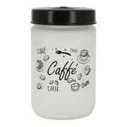BARATTOLO IN VETRO SATINATO TOP NERO DA 660 ML 15 CM PER CAFFÈ
