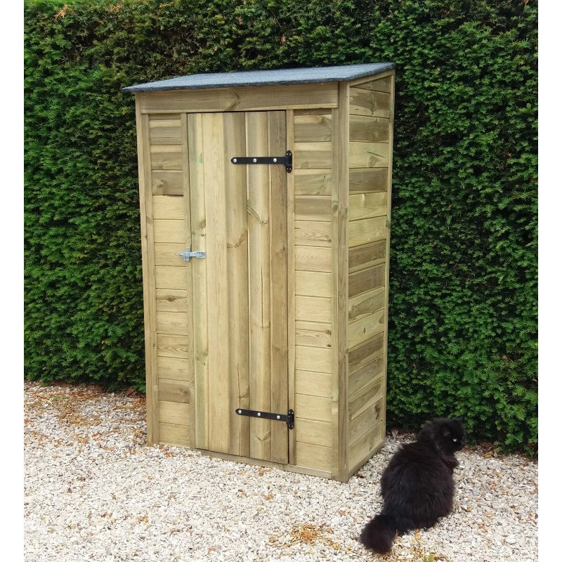 Armadio da giardino in legno trattato in autoclave 108x54 cm – con pavimento e anta singola – tetto bitumato – ARM1105A Foresta