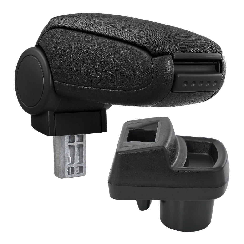 Bracciolo centrale per Opel Corsa F dal 2019 in poi tessuto nero con cuciture nere 03_0008845