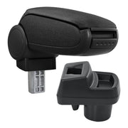 Bracciolo centrale per Opel Corsa F dal 2019 in poi tessuto nero con cuciture nere 03_0008845