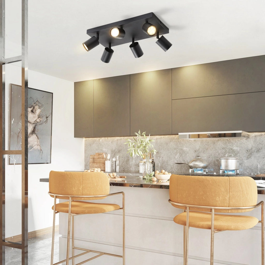 ZMH Faretto da soffitto 6 luci GU10 orientabili 330° moderni per cucina corridoio