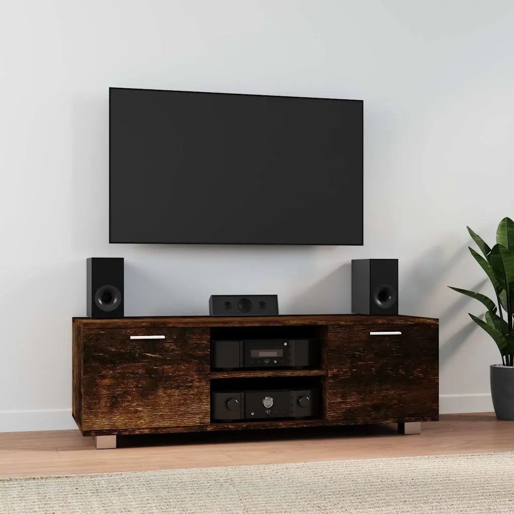 Mobile TV Rovere Fumo 120x40,5x35 cm in Legno Multistrato cod mxl 16040