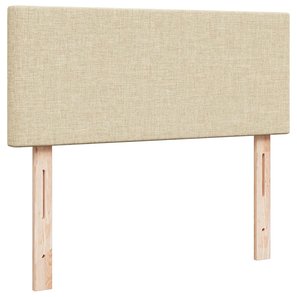 Pouf Letto con Materasso e LED Crema 120x190cm in Tessuto 3312213