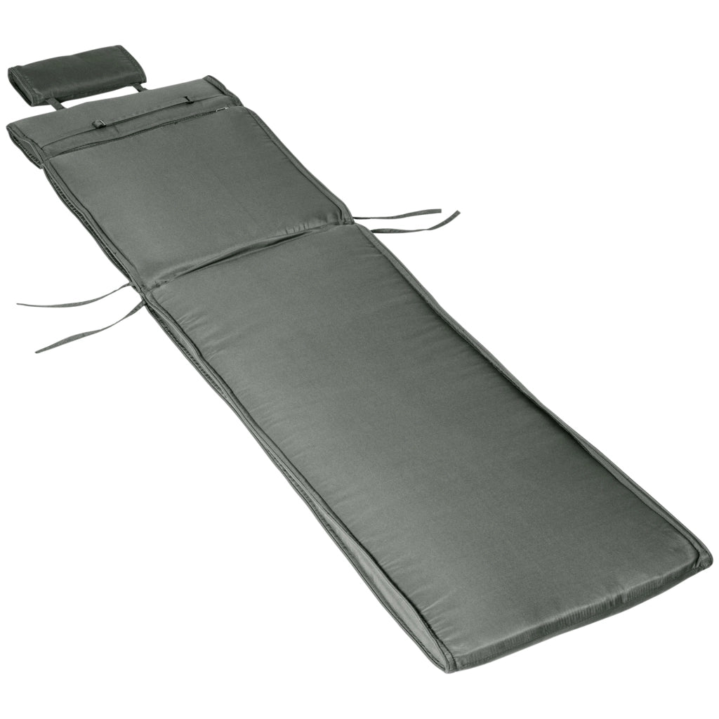 Cuscino da bagno di sole per chaise longue con cerniera e cinturino ¨C zephmum ¨C grigio 198x53x5 cm
