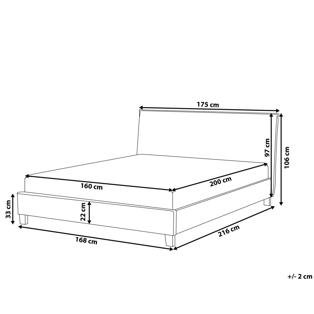 Letto rivestimento in tessuto grigio Gambe in legno 160 x 200 con doghe con testiera Stile scandinavo minimalista