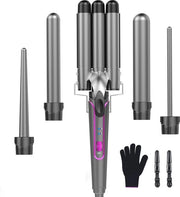 Kit di stiro 5-in-1 - Ferro da stiro con spazzole ceramiche e regolazione di temperatura per grandi ciocche