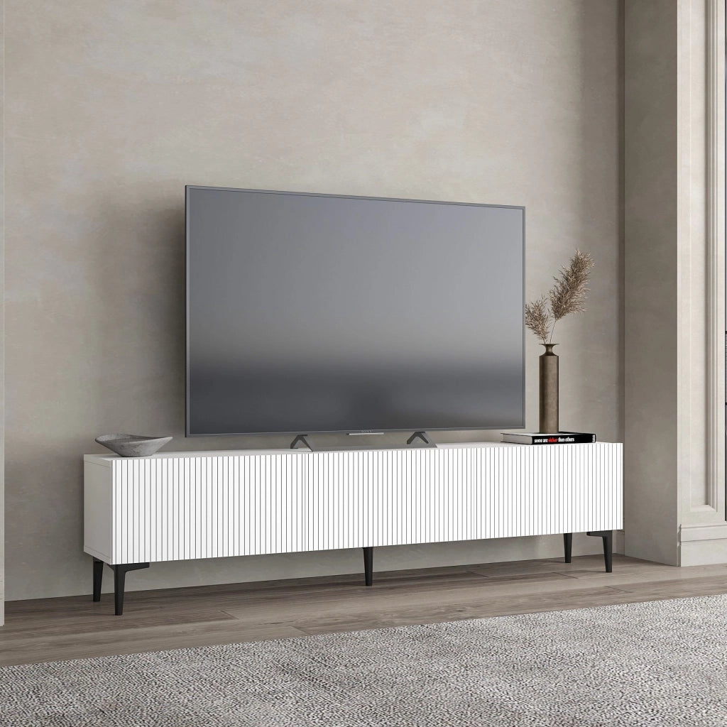 Porta TV in legno "Oscar" - 180 x 31 x 45 cm - Bianco