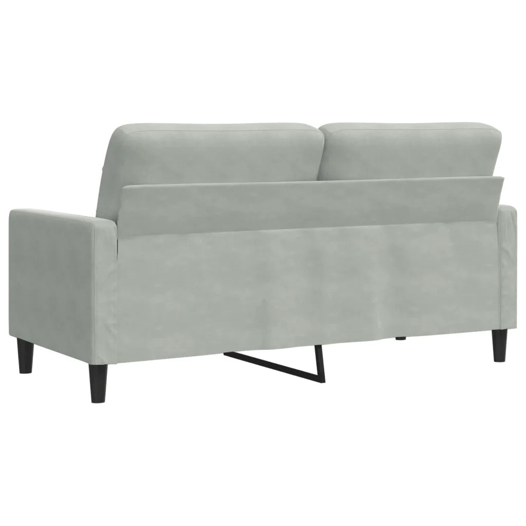 Divano | Divano da soggiorno | Sofa a 2 Posti Grigio Chiaro 140 cm in Velluto