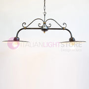 PIATTO Lampadario Bilanciere a 2 luci in Ferro Smaltato Nero/Bianco