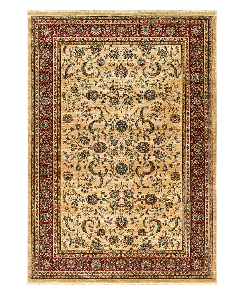 Tappeto KAZAKH 2155 oro e rosso cm.300x400 stile orientale persiano alta qualità con effetto lucente