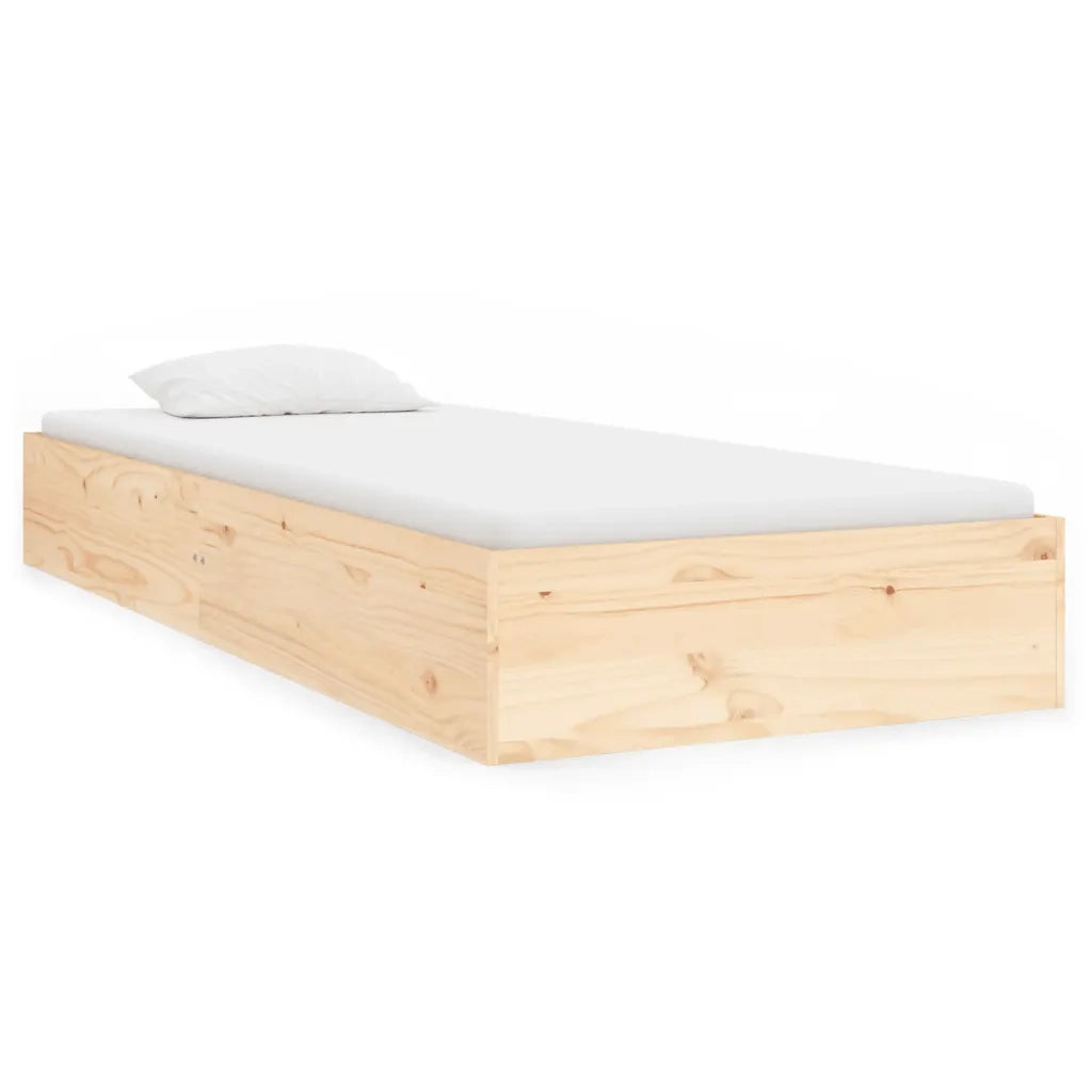 Letto singolo | Letto per adulti | Giroletto in Legno Massello 90x190 cm Single
